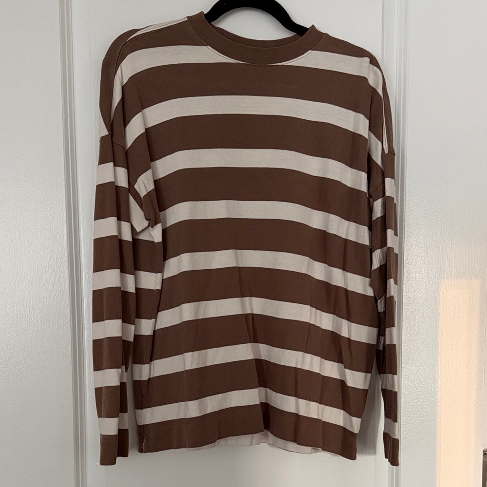AYR Early Mornings Tee in Shiitake Stripe
